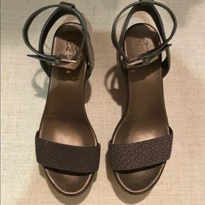 Brunello Cucinelli Gray Leather Platform Sandals